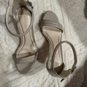 Kenneth Cole Cream Stiletto Sandals with Ankle Strap